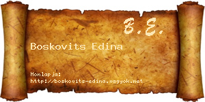 Boskovits Edina névjegykártya
