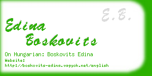 edina boskovits business card